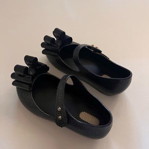 Mini Melissa Sz 10 Worn Once - Black with glitter